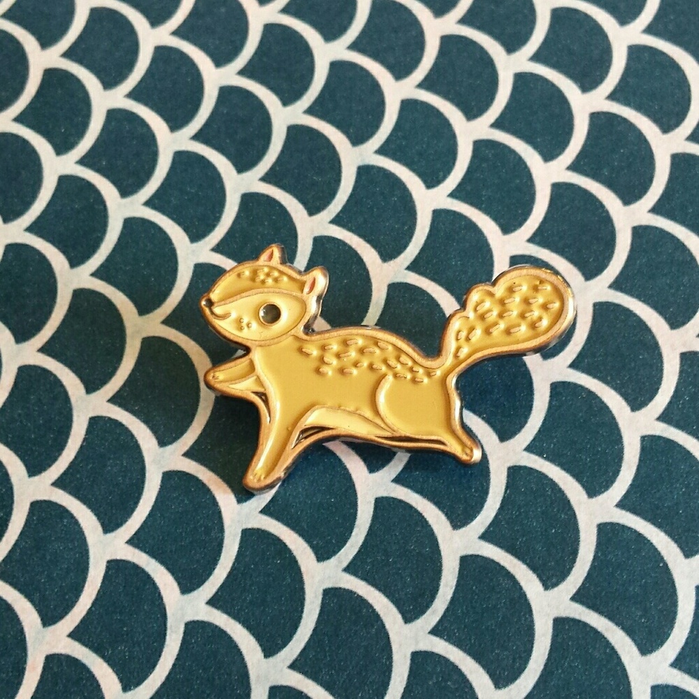 Flying squirrel enamel pin